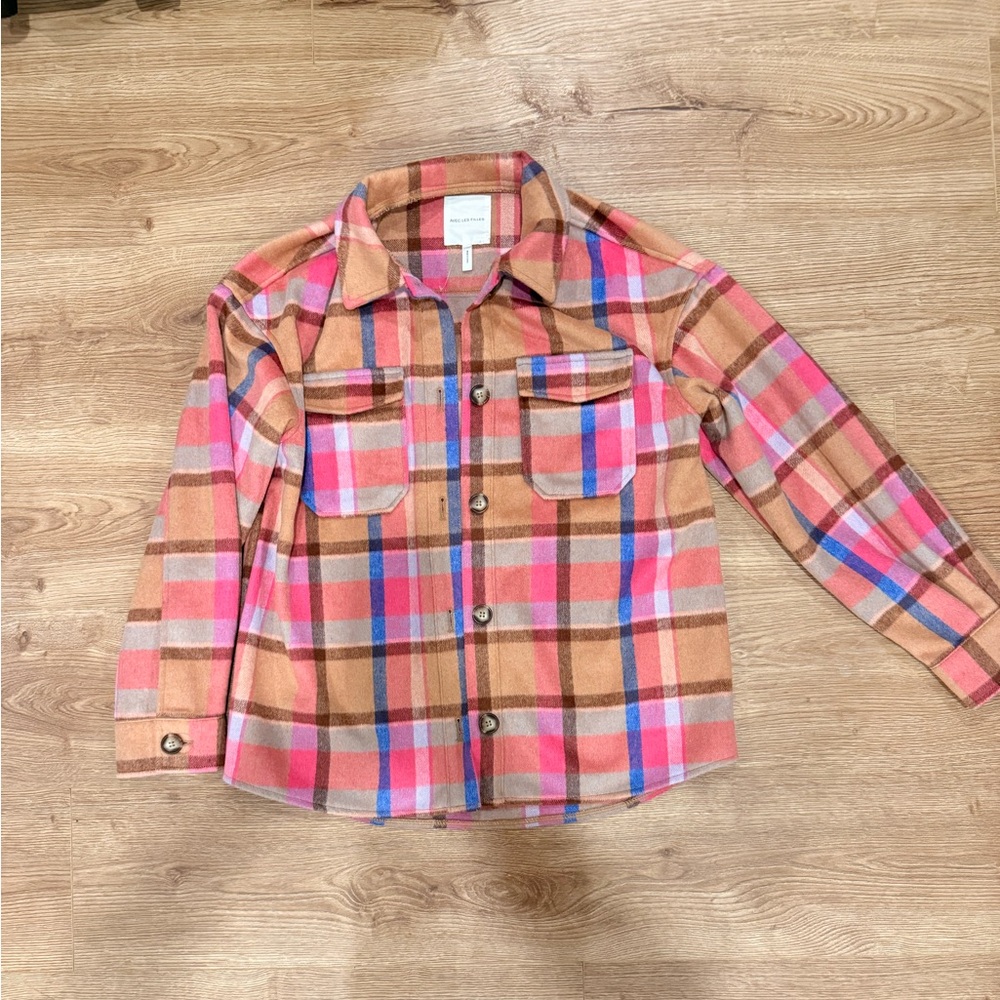 Avec Les Filles Multicolor Plaid Button Down Shirt